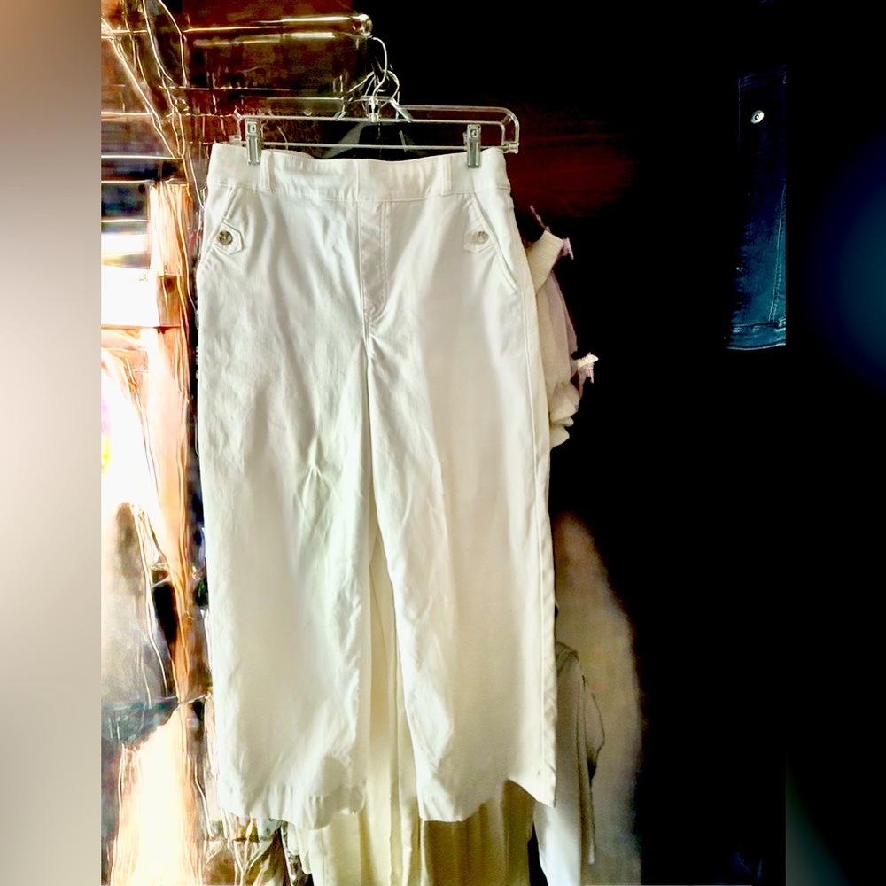 SPANX White High-Waist Wide Leg Pants